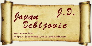 Jovan Debljović vizit kartica